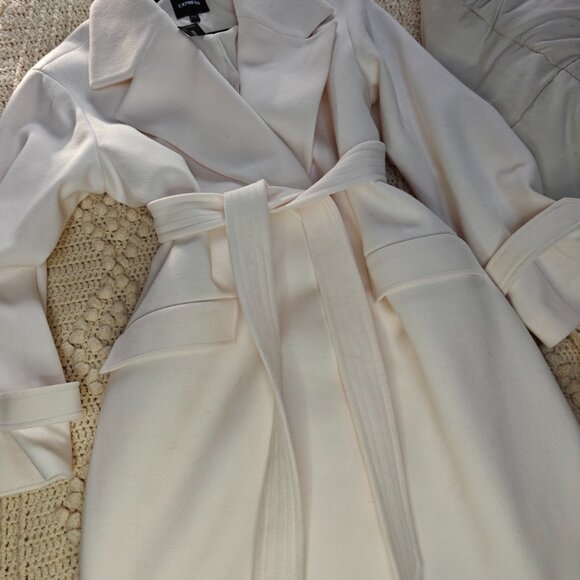 Express Belted Wrap Front Coat, Swan (Ivory-Off-White), Large(NWT) - Picture 9 of 16